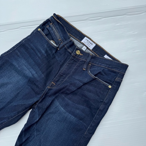 Frame Franklin Le High Straight Denim Indigo Jeans - Picture 11 of 12